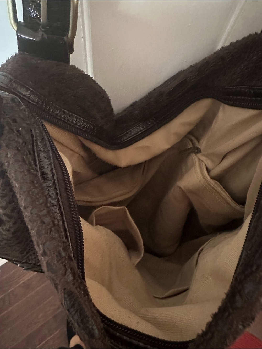 Vintage Brown Faux-Snakeskin Shoulder Bag - Picture 4 of 4